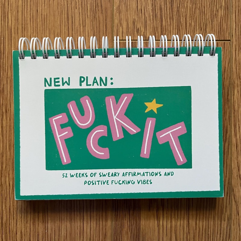 Sweary Affirmation Desk Flip Chart Desk Pad Book  52 Weeks of Positive F*cking Vibes Funny Adult Gift  Daily Motivation Office Gift
