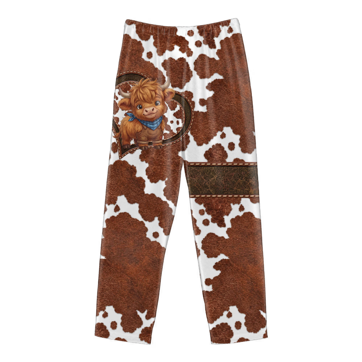 Personalized Highland Cow Soft Pajama Pants with Name Daily Wear Birthday Christmas Gift for Family Cow Lovers