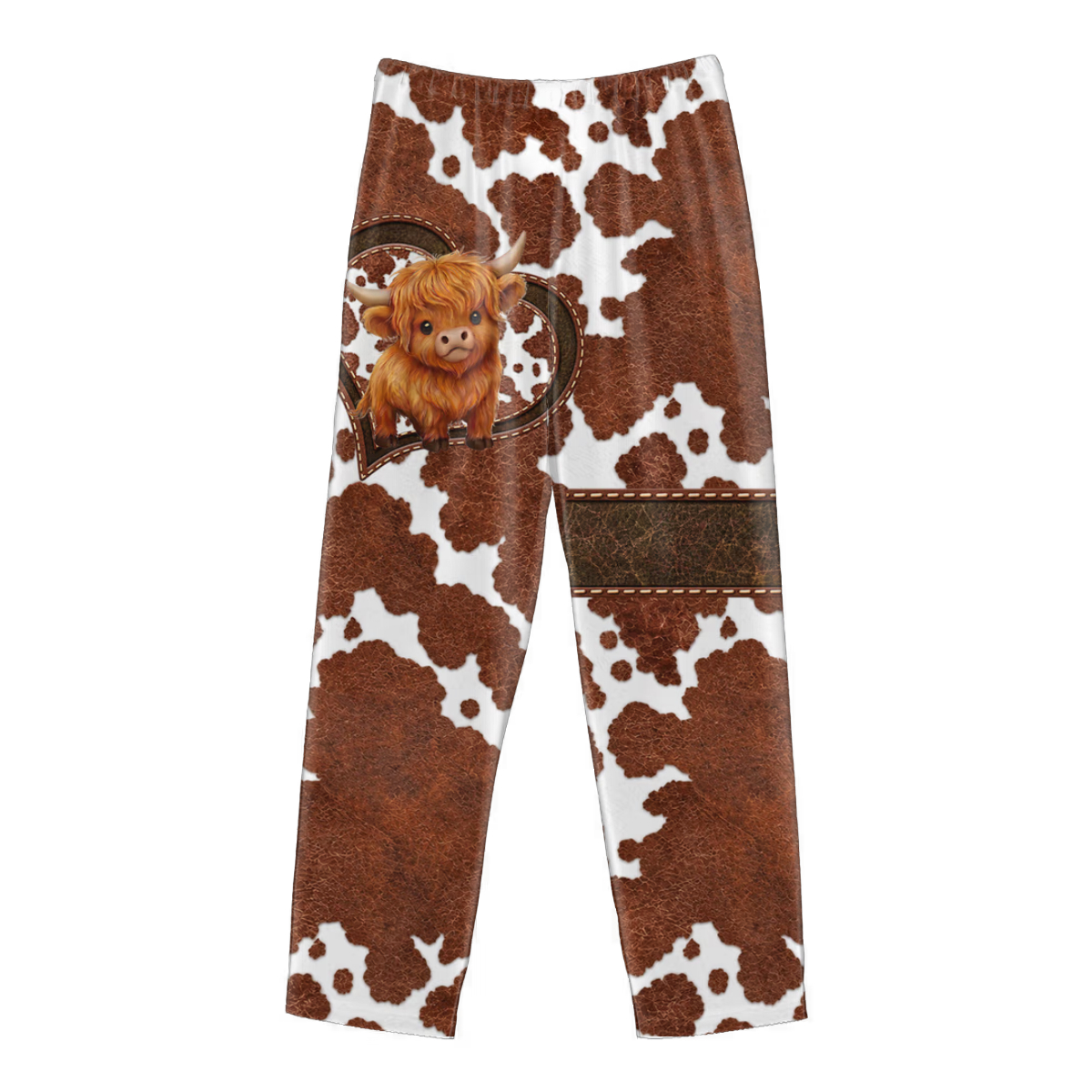 Personalized Highland Cow Soft Pajama Pants with Name Daily Wear Birthday Christmas Gift for Family Cow Lovers