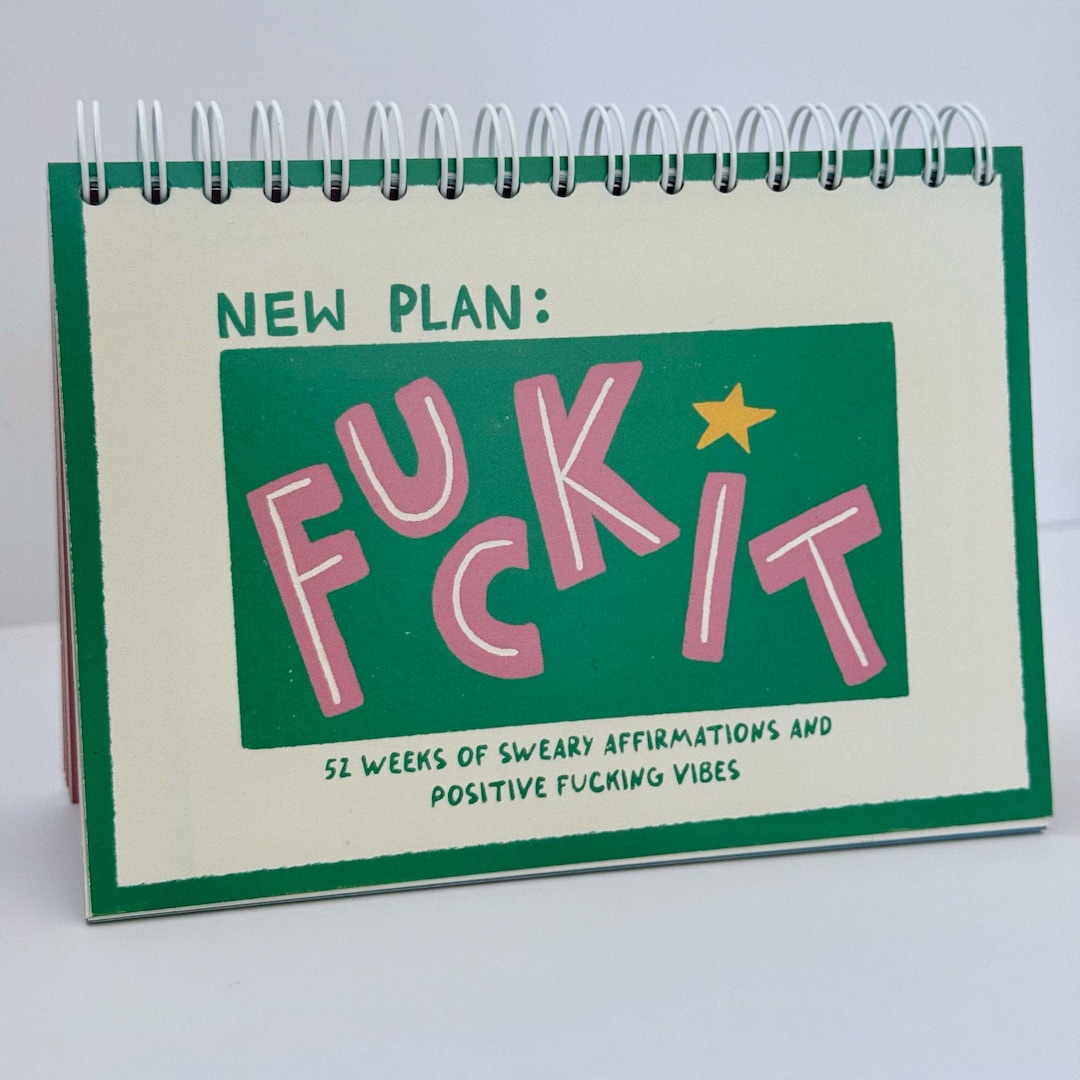 Sweary Affirmation Desk Flip Chart Desk Pad Book  52 Weeks of Positive F*cking Vibes Funny Adult Gift  Daily Motivation Office Gift