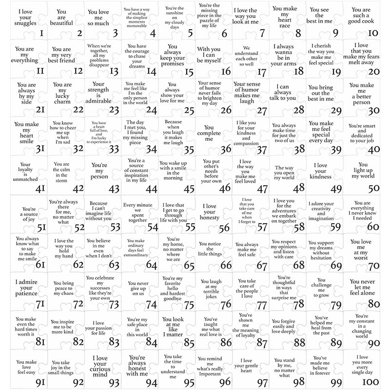 Personalized Couple Wooden Heart Puzzle Reasons Why I Love You Box Custom Anniversary Gift for Husband Wife Boyfriend Girlfriend Bride Groom