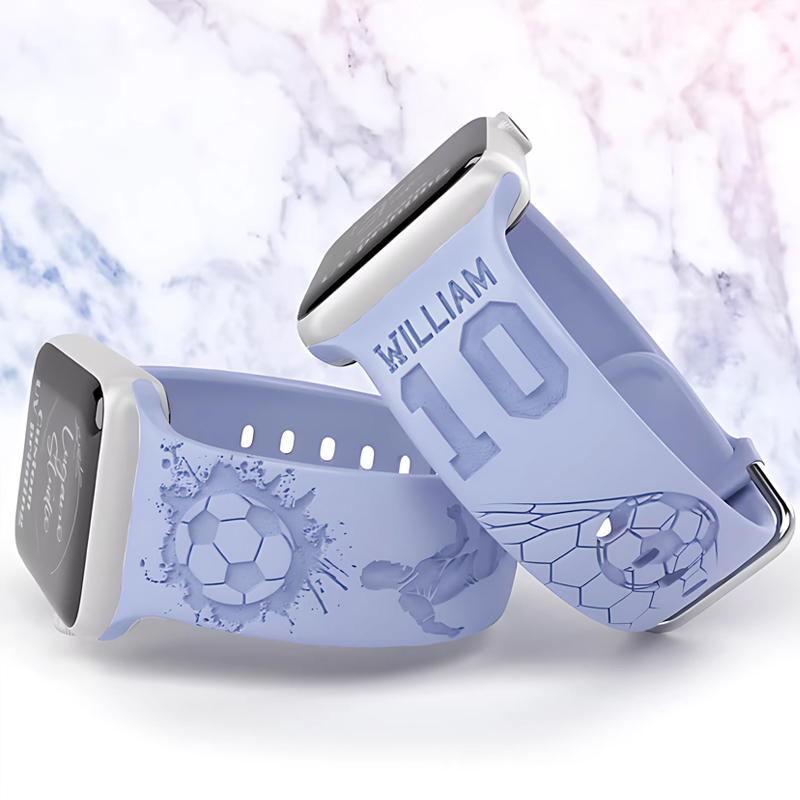 Personalized Soccer Apple Watch Band Custom Name and Number Strap