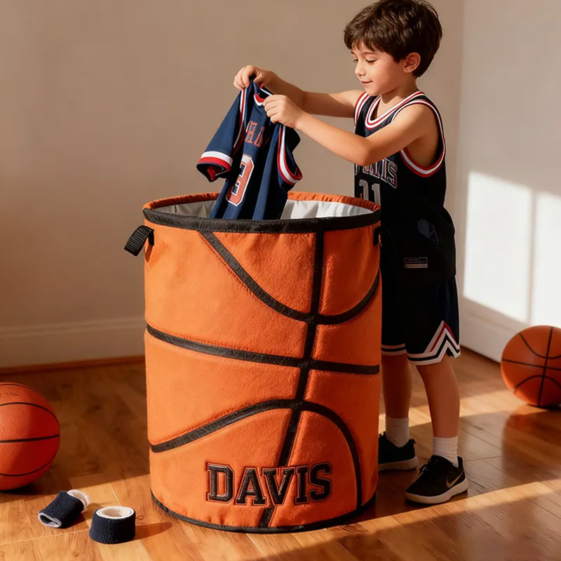 Personalized Basketball Storage Basket with Custom Name for Fans and Athletes
