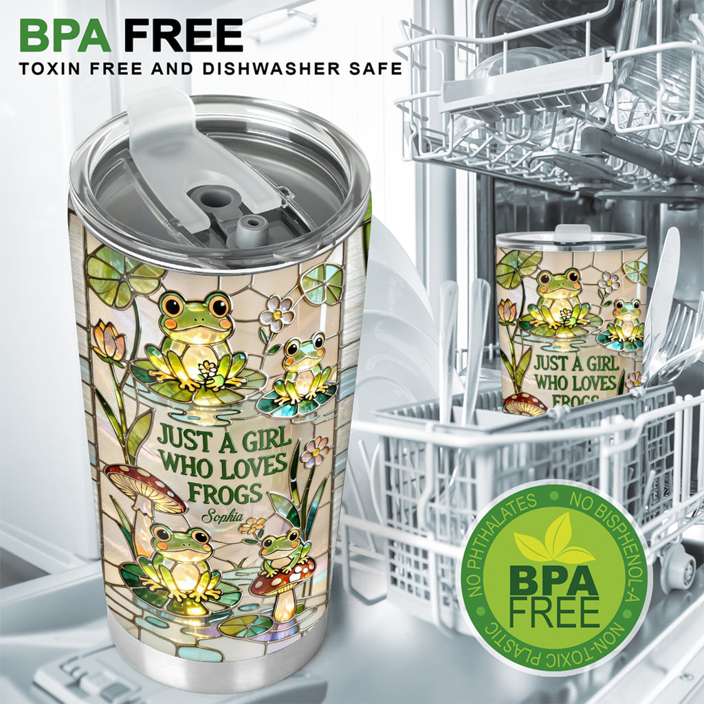 Personalized Just A Girl Who Loves Frogs Frog Tumbler Birthday Gifts for Kids