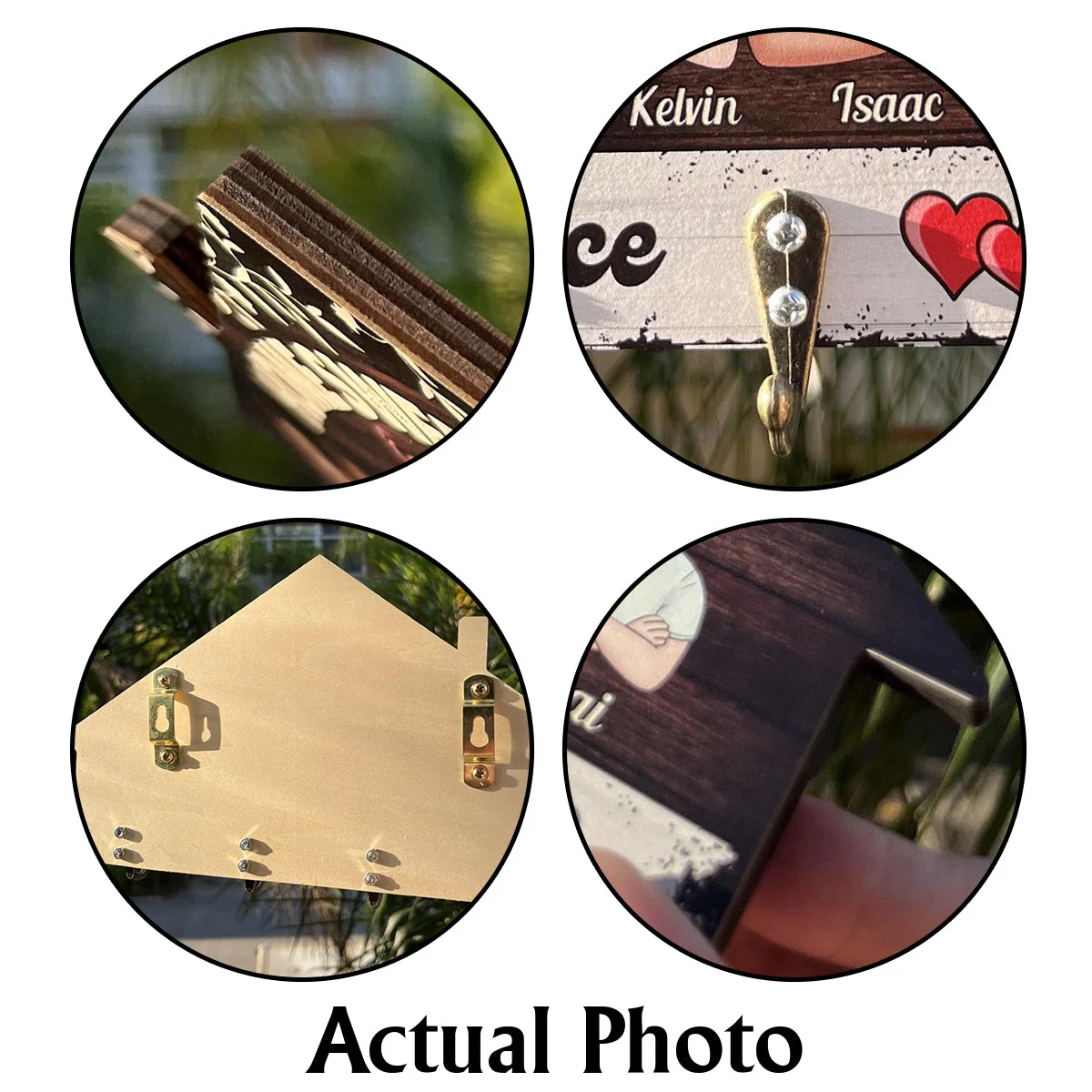 Personalized Photo Biker Wooden Key Holder, Custom Motorcycle Rider Wall Key Hook, Custom Photo Wall Decor, Unique Gift For Biker