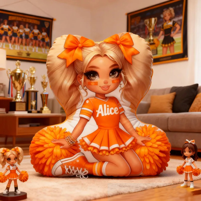 Personalized Cheerleader Pillow with Your Name Adorable Custom Gift for Cheer Fans Perfect for Decoration or Cuddling