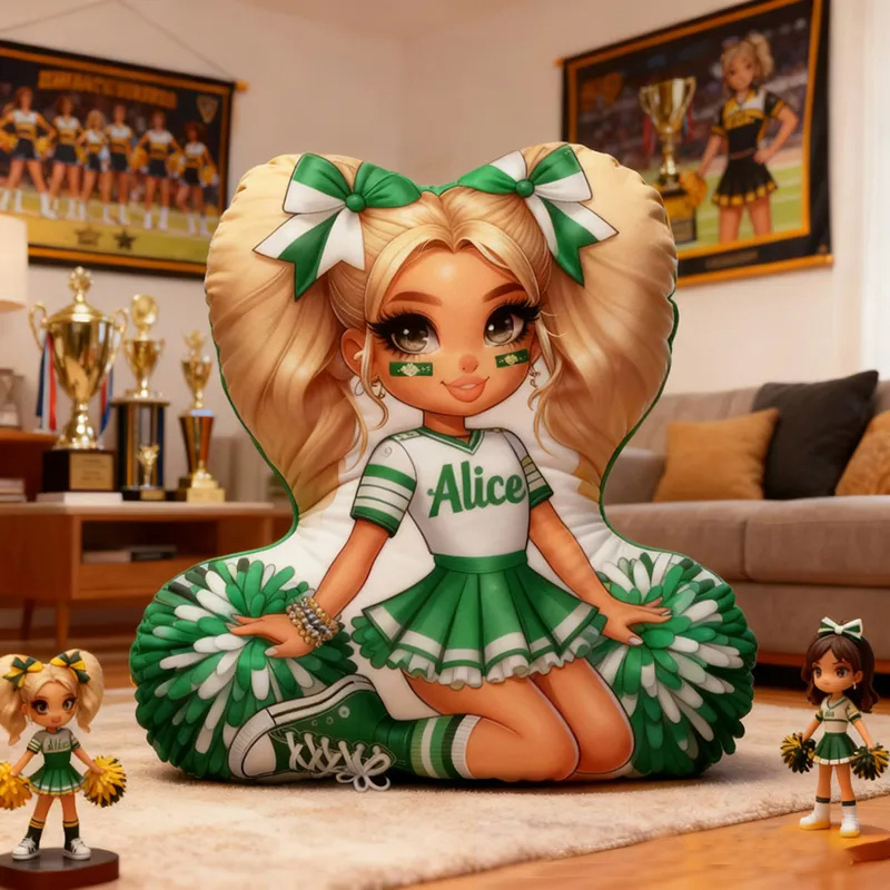 Personalized Cheerleader Pillow with Your Name Adorable Custom Gift for Cheer Fans Perfect for Decoration or Cuddling