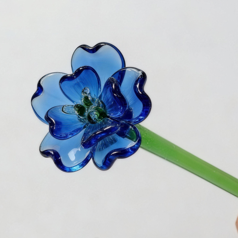 Handmade Glass Birth Month Flower Snowdrop Rose Larkspur Gift For Mom Family Birth flower Bouquet