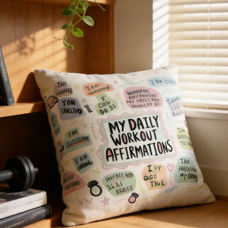 Personalized Couple Throw Pillow Workout Cushion Gym Motivation Gift Fitness Enthusiast Gift for Gym Lover