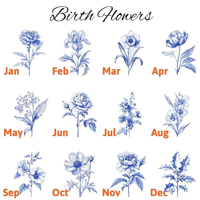 Personalized Grandma Blanket With Birthflower and Grandkids Names Woven Floral Throw Gift For Nana Gigi Mimi Custom Grandmother Mom Birthday Gift Mother's Day Gift