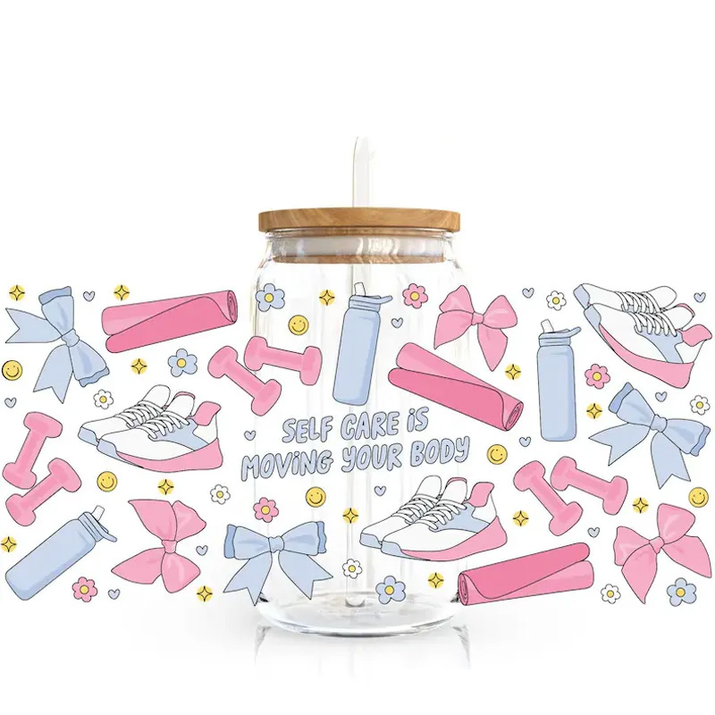 Personalized Gym Water Glasses Self Care Gym Girl Fitness Exercise Glass Gym Fuel Workout Motivational Glass Tumbler Birthday Gift for Gym Lover 