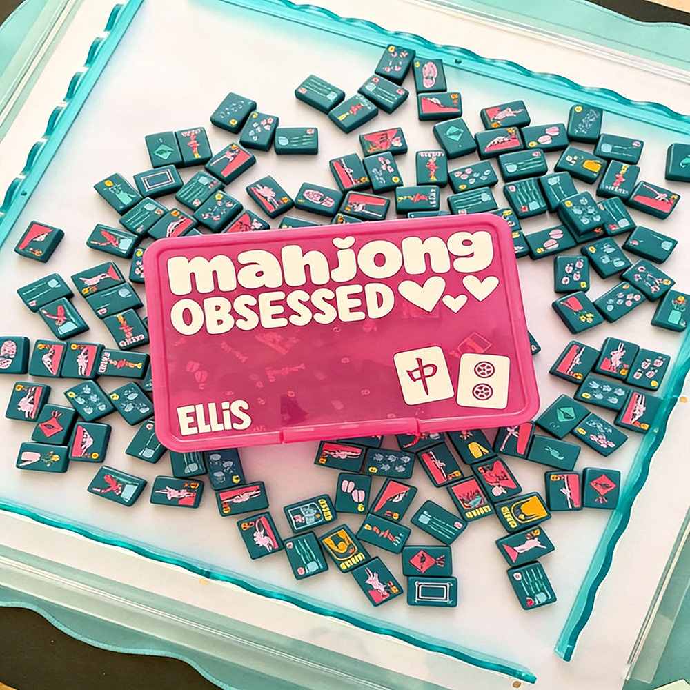 Mahjong Storage Box Personalized Mahj Tile Case for Mahjong Players Custom Mahjong Tile Organizer Gift for Game Lovers