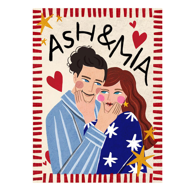 Personalized Photo Badly Drawn Portrait Custom Couple Portrait Hand Drawn Quirky Portrait Wall Art Portrait from Photo Cute Couple illustration