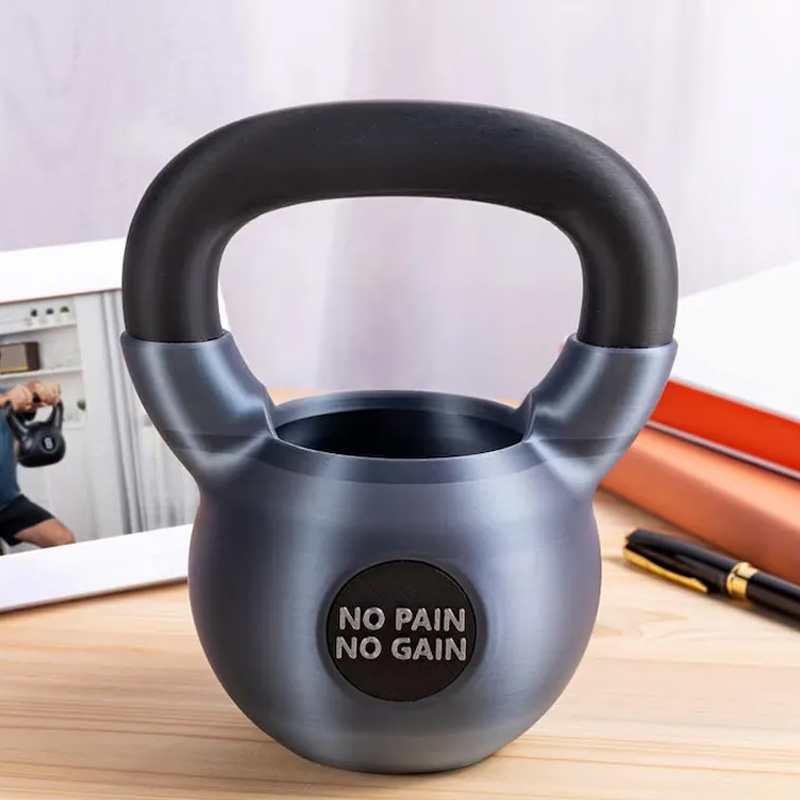 Personalized Text Kettlebell Pencil Holder 3D Printed Kettlebell Desk Organizer Gym Accessory Housewarming Birthday Gift for Fitness Lover