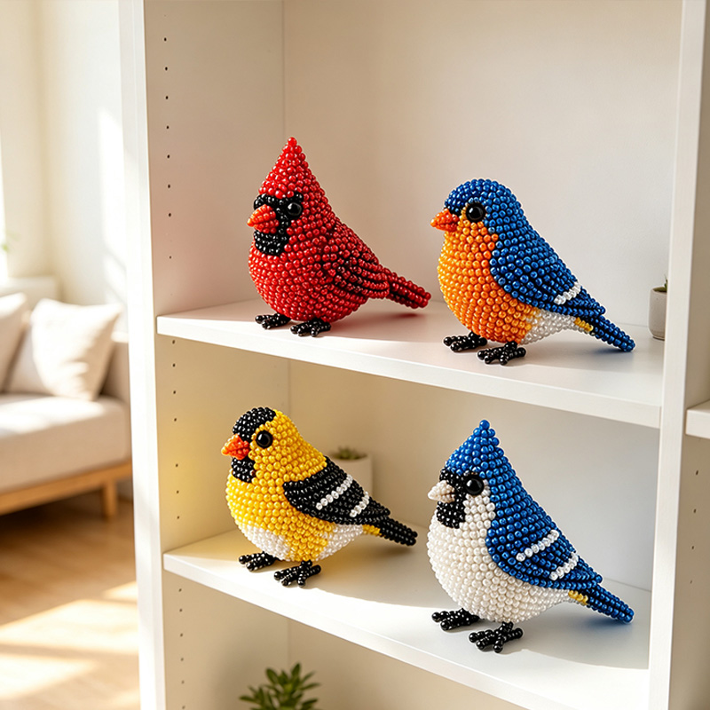 Personalized DIY Bead Bird Handmade Beading Kit Cute Animal Ornament Craft Gift For Adults Bird Lover Home Decor