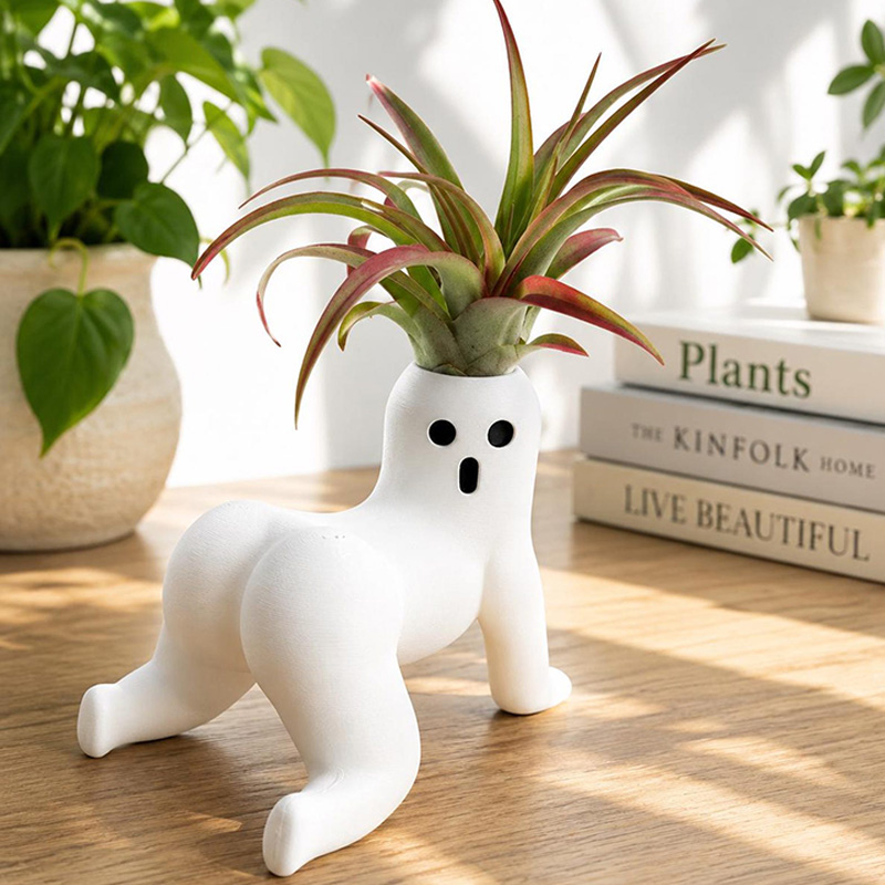 Creepy Crawler Ghost Air Plant Holder  Funny 3D Printed Humanoid Planter Unique Tillandsia Display Vase Weird Desk Decor Funny Gift For Wife from Husband