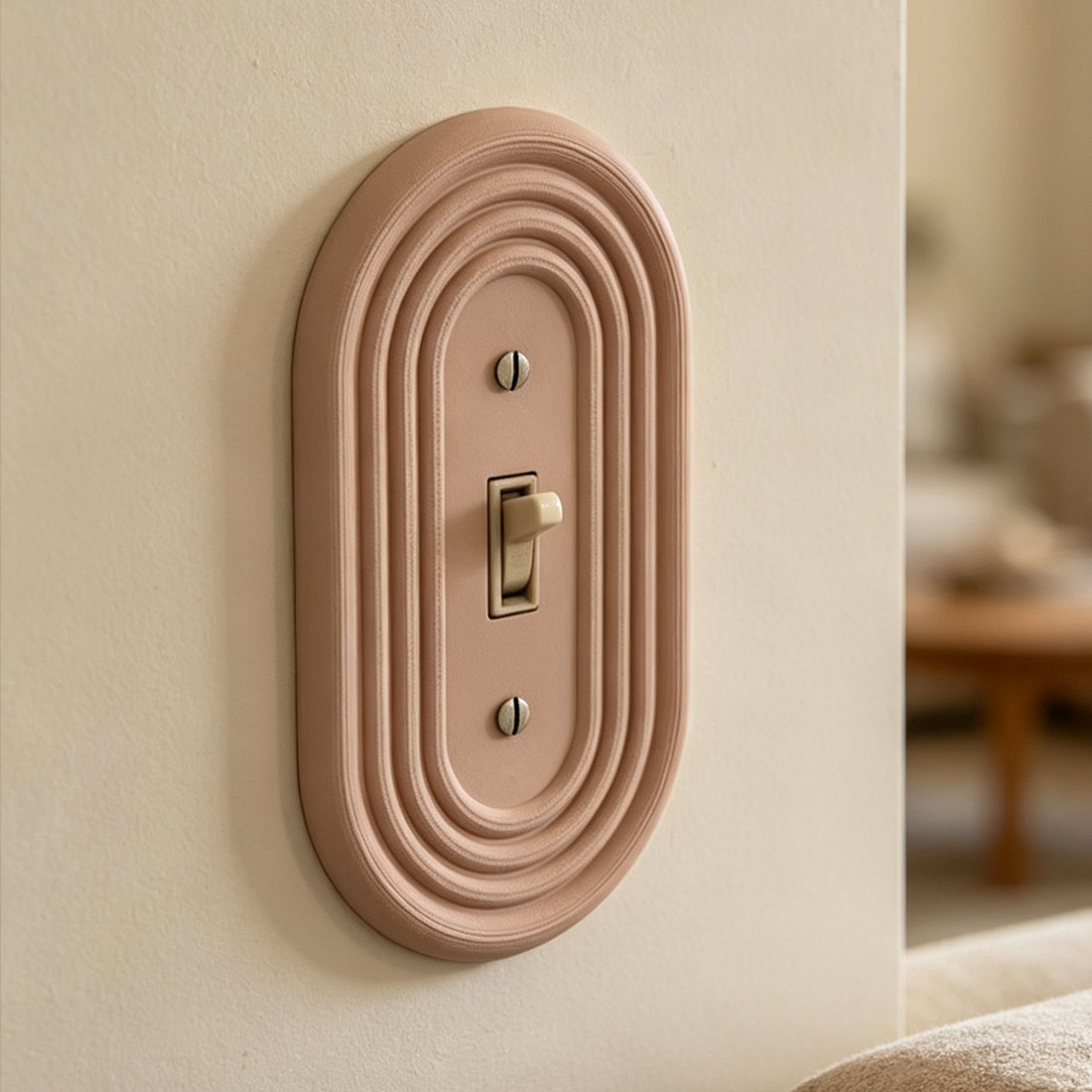 Mid-Century Modern Oval Light Switch Cover Available in Multiple Configurations Stylish & Functional Wall Plate