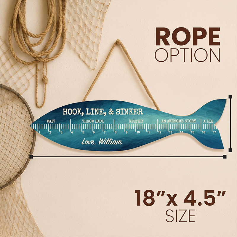 Personalized Fish Ruler for Dad with Kids Name Engraved Custom Fishing Gift for Dad Funny Fish Ruler for Dad Gift for Grandpa Fishing Buddy Gift