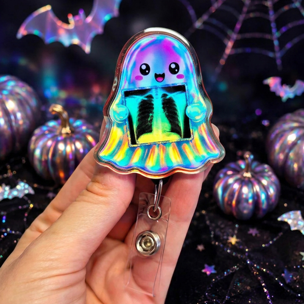 Spooky Ghost Xray Badge Reel  Xray Ghost Badge Reel Radiology Badge Reel