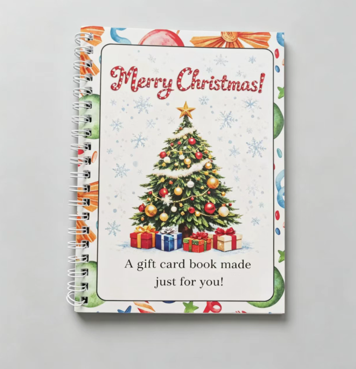 Printed Christmas Gift Card Book, Christmas Gift For Teen, Gift For Teenage Boy, Gift For Kids, For Adult Children, Gift Card Photo Album