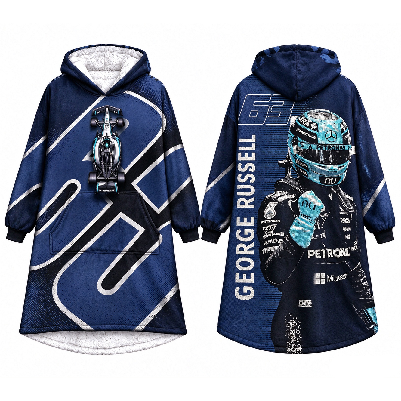 [Copy]Racing Driver Max Themed Fleece Lined Oversized Hooded Robe, Motorsport Fan Wearable Blanket Hoodie, Multiple Colors Available