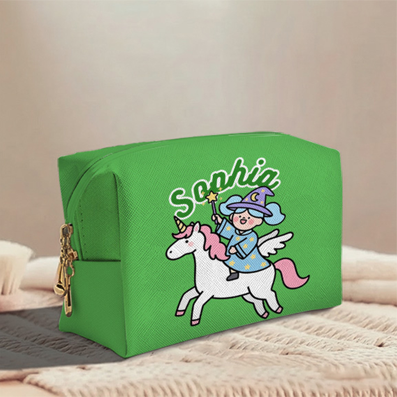 Personalized Magical Girl Toiletry Bag Custom Name for Kids Travel Gifts and Daily Use
