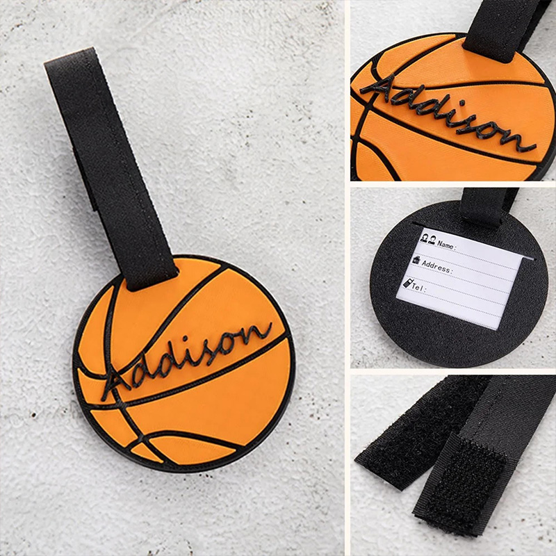 Personalized 3D Printed Softball Basketball Sports Luggage Bag Tag with Name 
