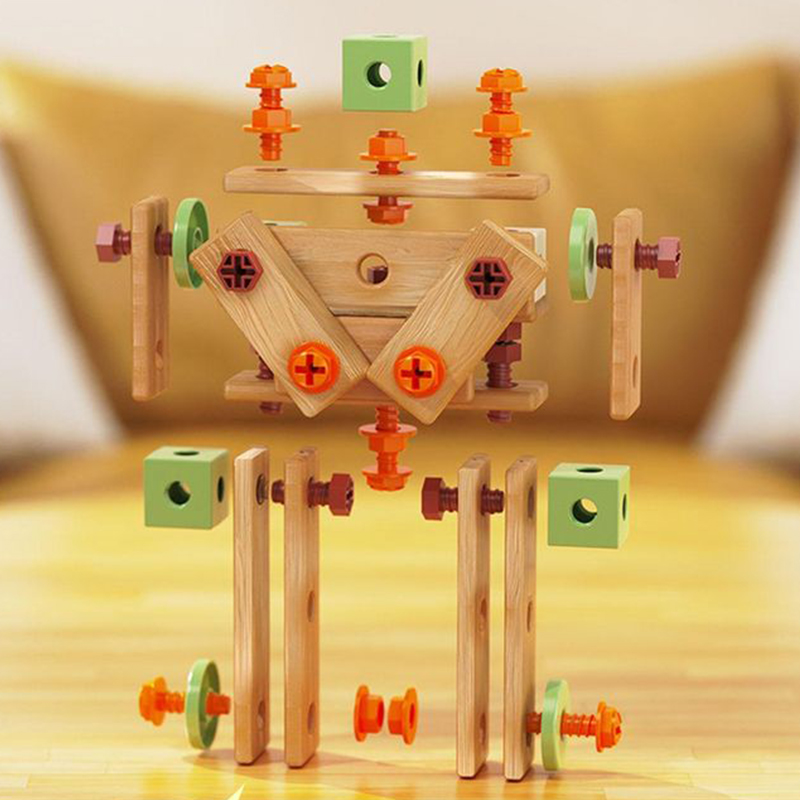 DIY three-dimensional platter screw screw assembly building block toys education Kids' Puzzle Toy Multi-Function Repair Kit Safe & Durable Tools with Storage Box for Children Boy Toys