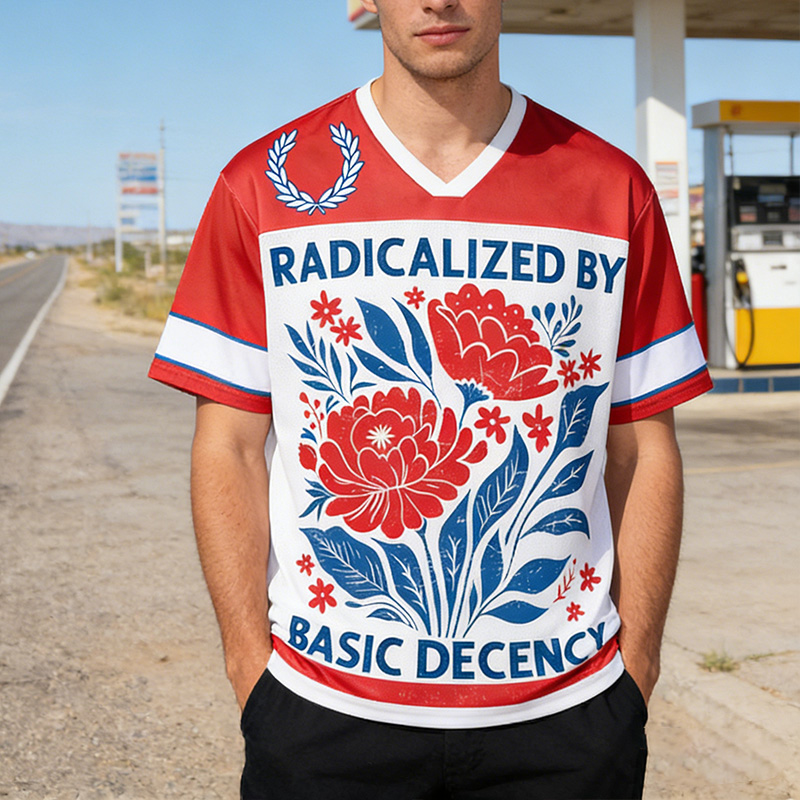 Personalized Radicalized By Basic Decency Mesh Jersey Sports Shirt  For Her