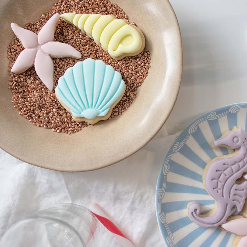 Personalized Seashell Cookie Cutter Beach Ocean Baking Mold 3D Printed Baking Tool Beach Parties Craft Stamp for Fishing Lover