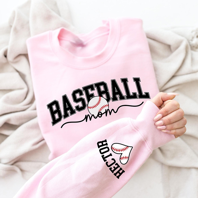 Personalized Baseball Mom Sweatshirt with Custom Name and Stylish Graphic Design