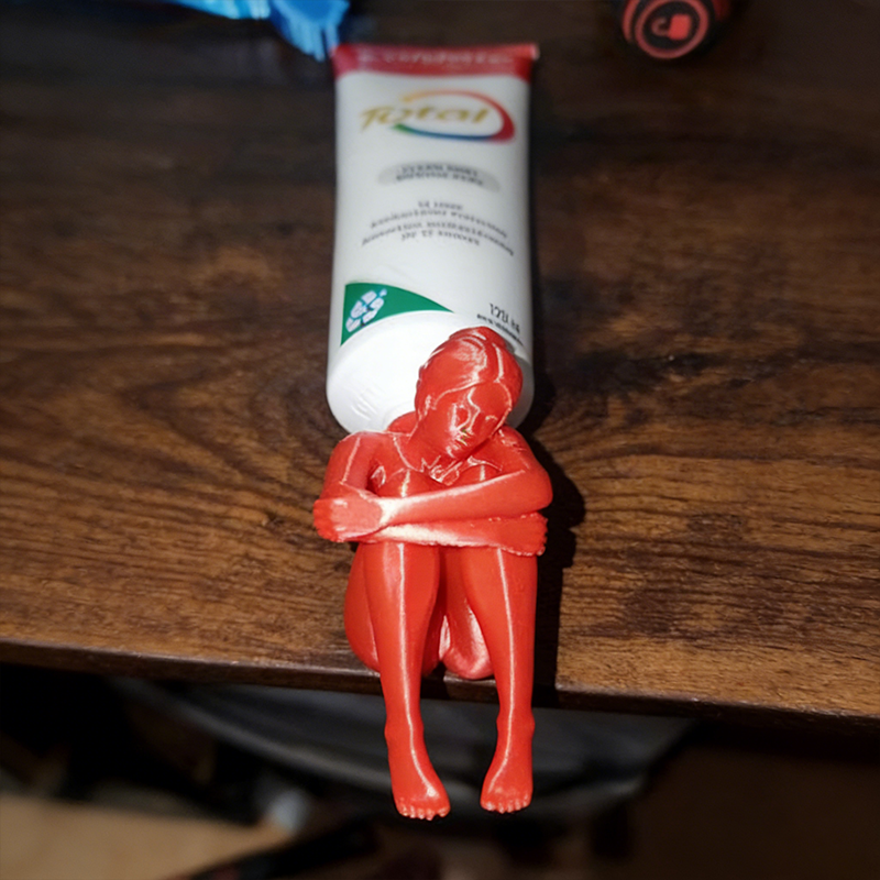 Personalized 3D Printed Toothpaste topper woman pooper fun gift figurine