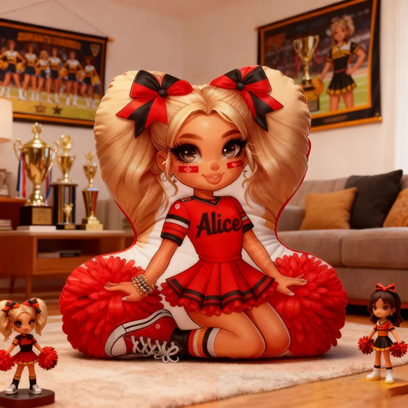 Personalized Cheerleader Pillow with Your Name Adorable Custom Gift for Cheer Fans Perfect for Decoration or Cuddling