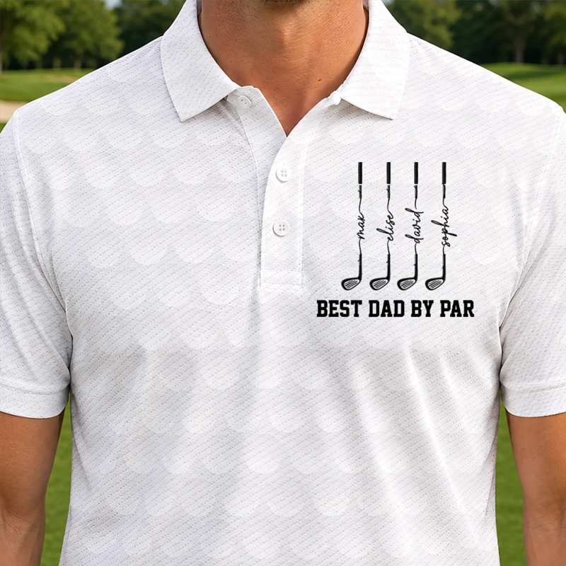 Personalized Golf Polo Shirt Custom All Over Print Polo Shirt Father's Day Birthday Golf Gifts For Dad Grandpa