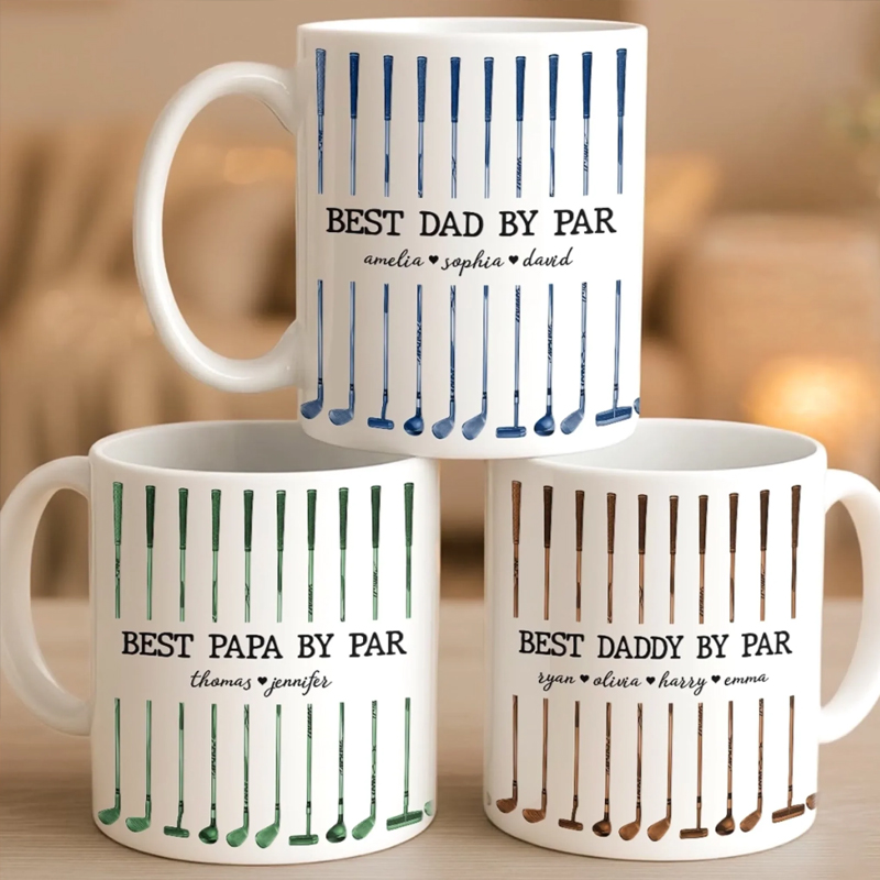 Personalized Golf Mug Custom Name Best Dad By Par Father's Day Birthday Golf Gifts For Dad Grandpa