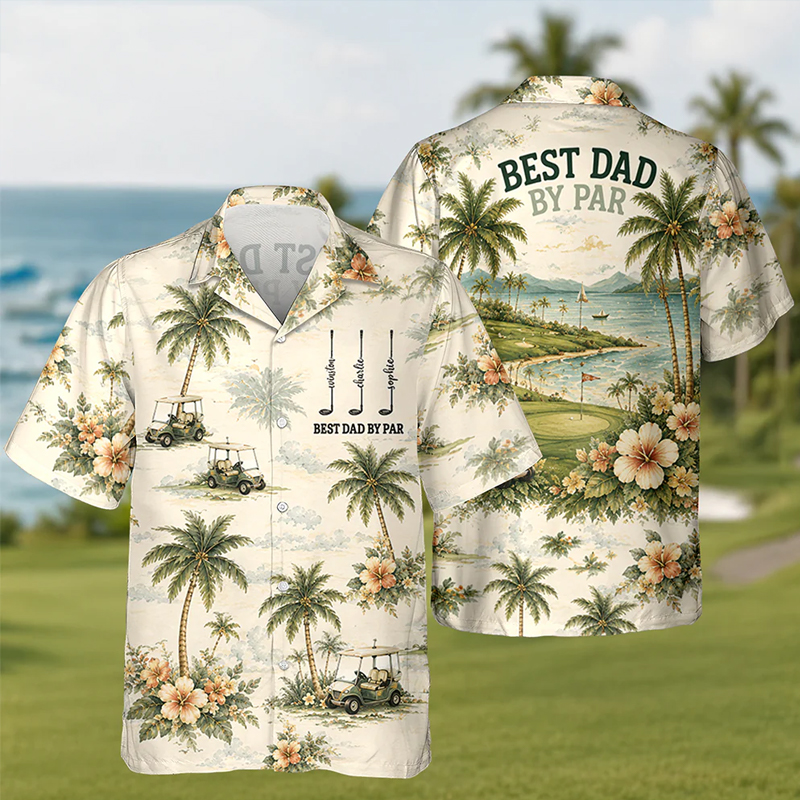 Personalized Golf Hawaii Shirt Best Dad By Par Gift For Dad Golf Lovers