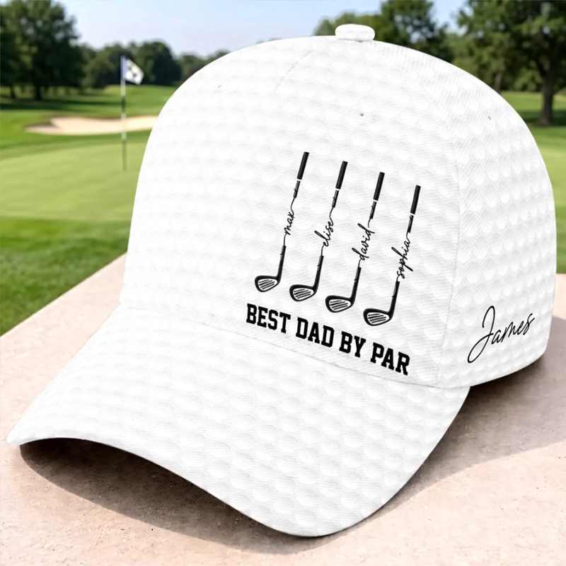 Personalized Golf Cap Best Dad By Par Custom Name Gift for Dad Grandpa Father's Day