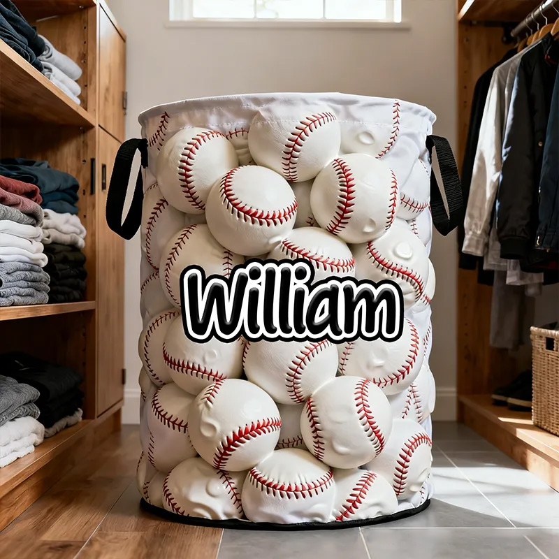 Personalized Baseball Basket Featuring Custom Name and Eye-Catching Design