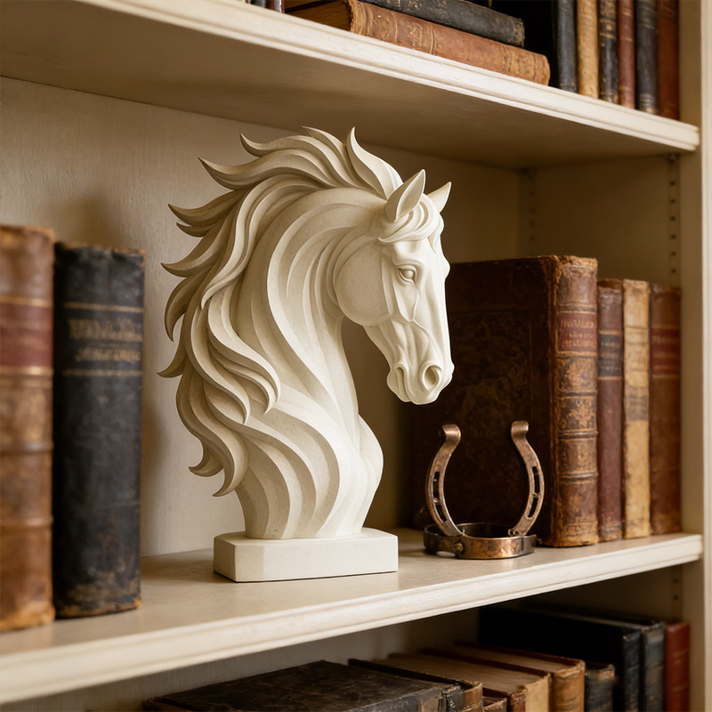 3D Printed Horse Head Home Decor Gift for Equestrian Enthusiasts