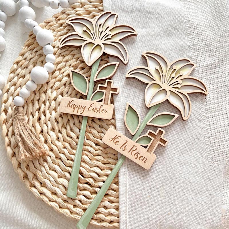Personalized Religious Easter Decor Easter Lily Flower Easter Family Gifts