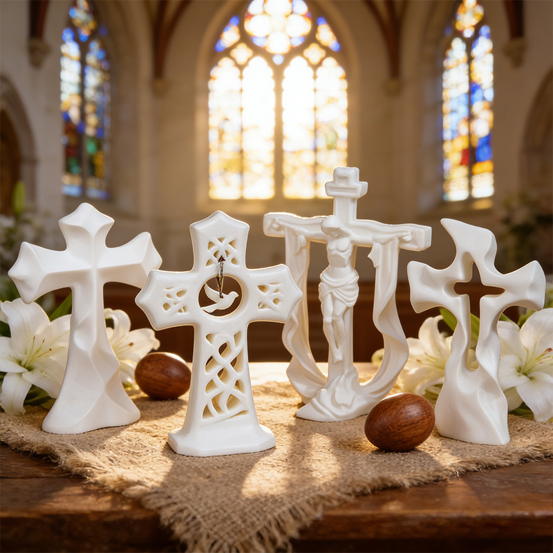 Personalized Christian Ornaments 3D-Printed Christian Home Decor Crucifix, Dove of Peace, Cross Easter Gifts