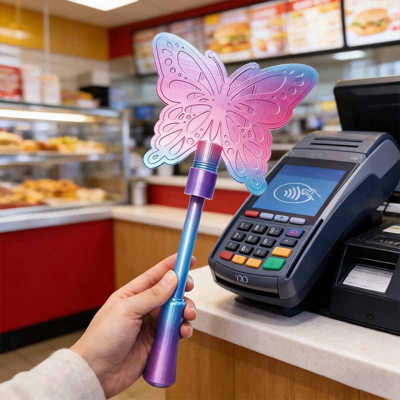 Butterfly Magic Wand Tap-to-Pay Wand – 3D Printed Credit Card Holder