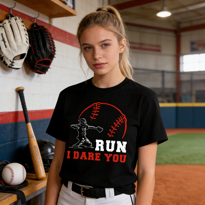 Personalized Baseball T-Shirt I Dare You Baseball Catcher Baseball Player Custom Name and Number