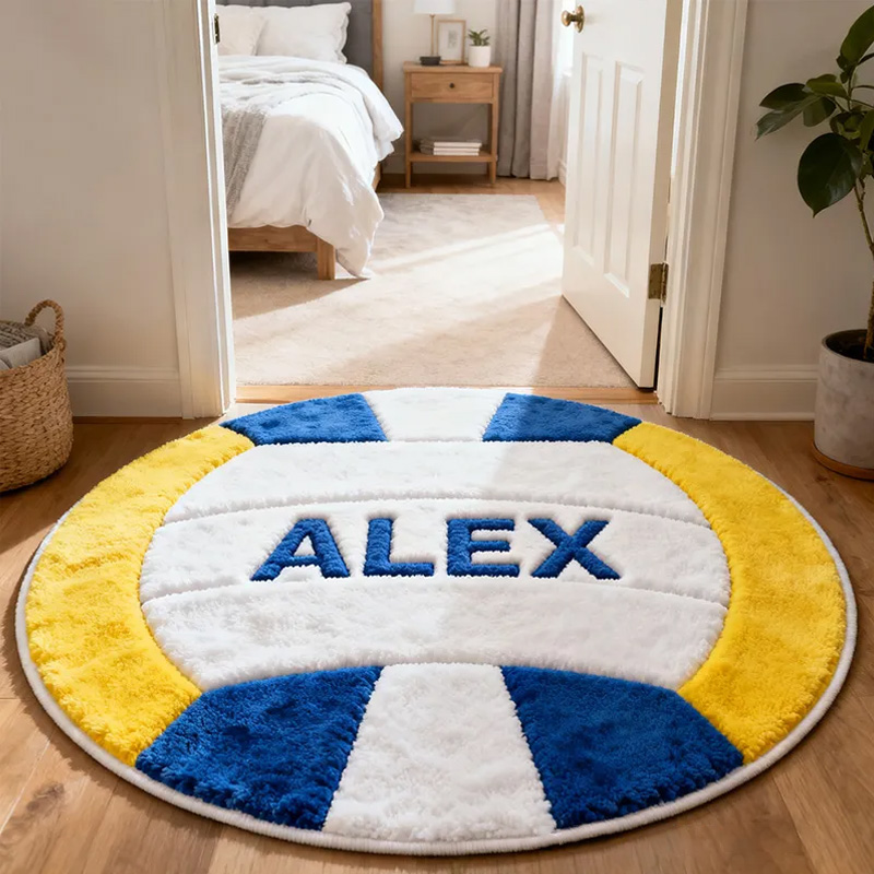 Personalized Volleyball Welcome Court-Inspired Rug with Custom Name for Your Home