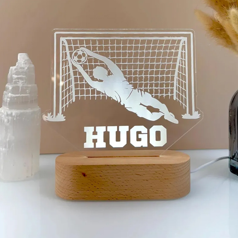 Personalized Soccer Goalkeeper Night Light with Custom LED Lamp for Player Name Sale-megacustom