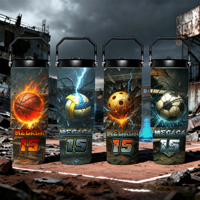 Personalized 30oz Sports Travel Mug, Customizable with Sport Type, Name, and Number, Making It The Perfect Gift for Athletes and Fans.