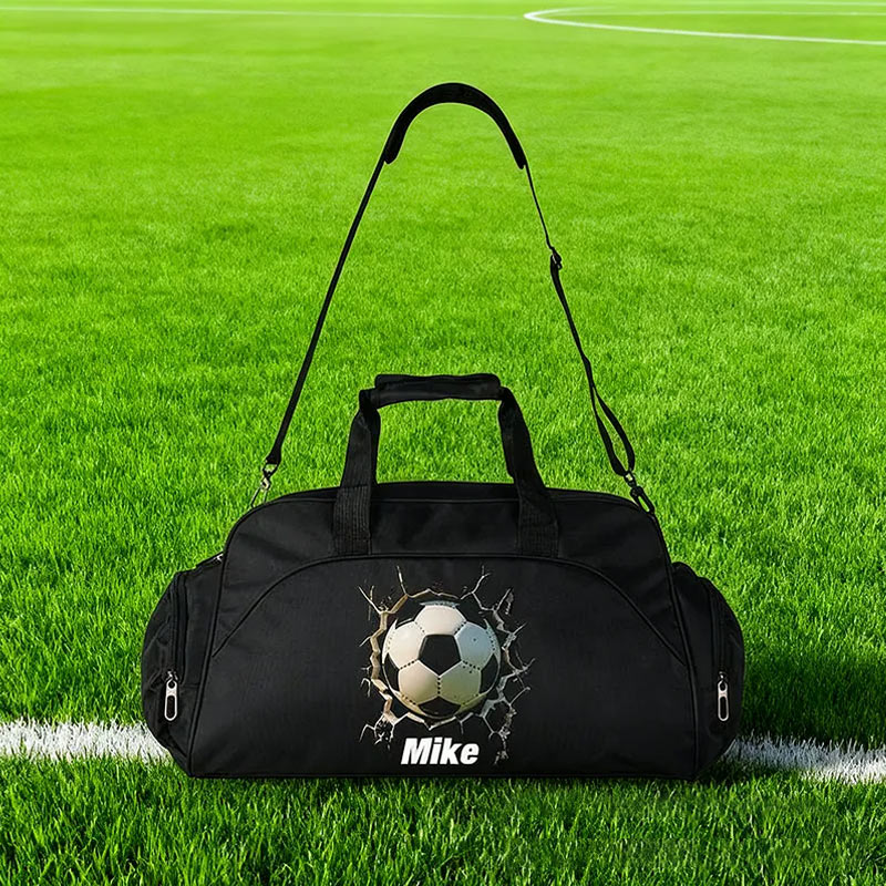 Personalized Soccer Duffel Bag with Custom Name and 3D Ball Design