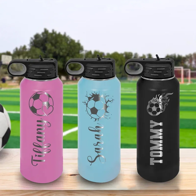 Personalized Soccer Water Bottles with Custom Names Perfect for Players and Fans