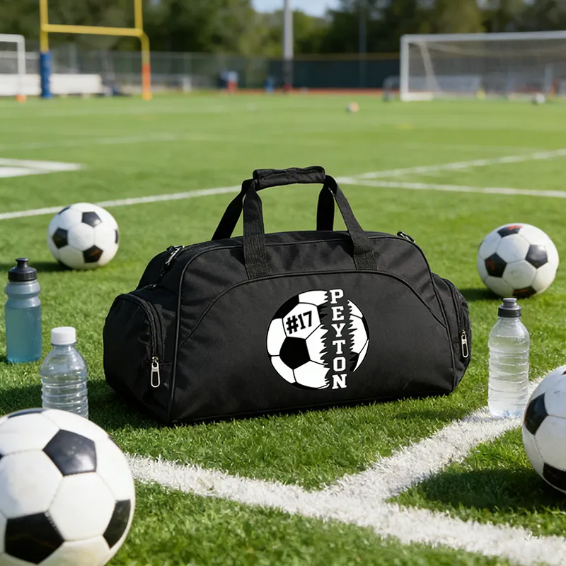 Personalized Soccer Duffel Bag with Custom Name and Number Design