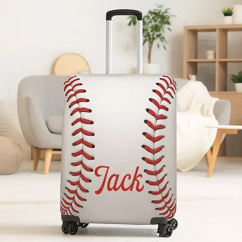 Personalized Baseball Luggage Cover with Custom Name for Sports Fans